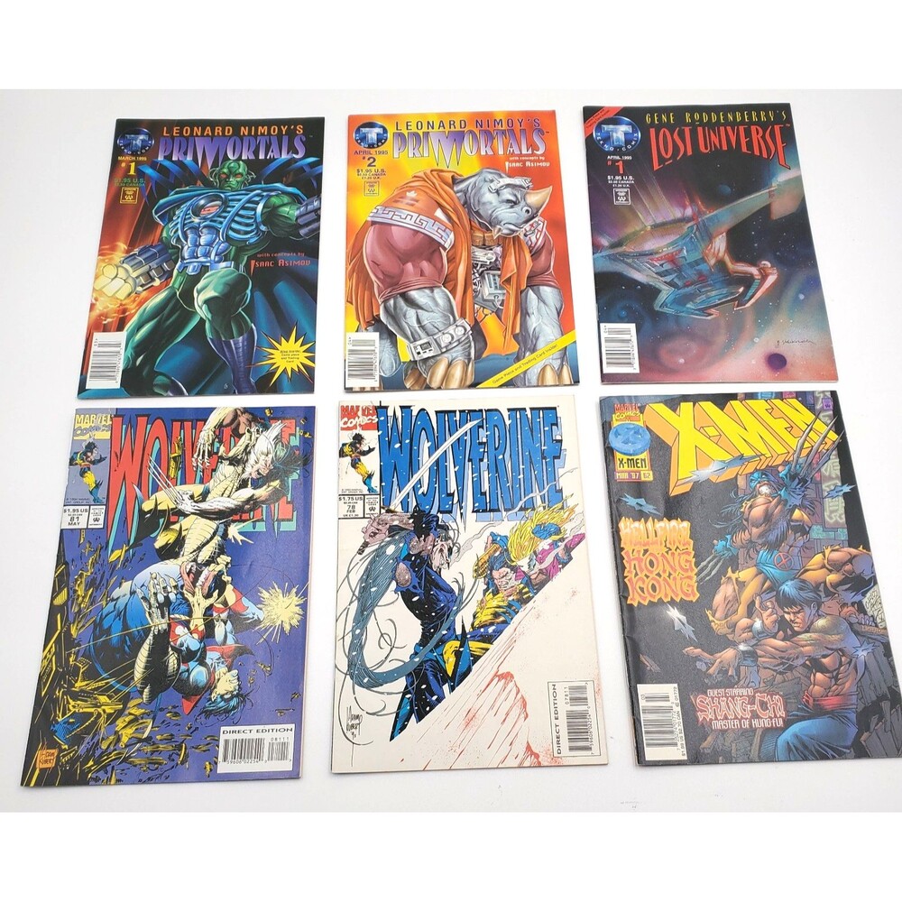WOLVERINE #78 #81 X-Men #62 Primortals #1 &2 Lost Universe #1 Lot of 6 COMICS